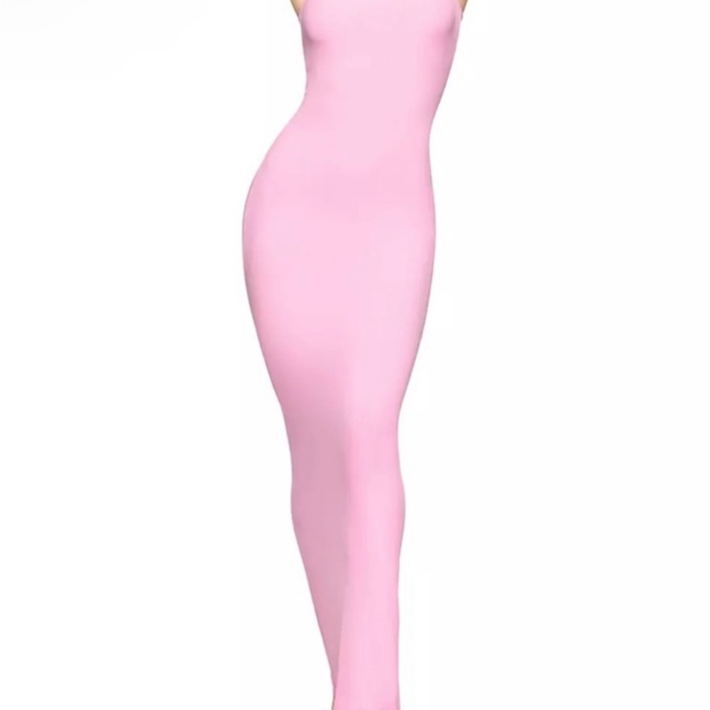 SKIMS Cotton Candy Ribbed Lounge Slip Dress